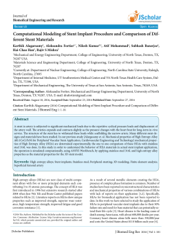 Computational Modeling of Stent Implant Procedure and