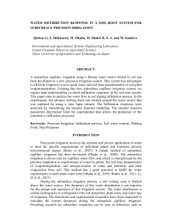 WATER DISTRIBUTION RESPONSE IN A SOIL
