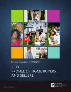 2013 profile of home buyers and sellers