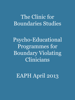 The Clinic for Boundaries Studies