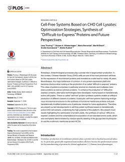 Cell-Free Systems Based on CHO Cell Lysates
