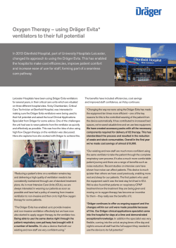 Oxygen Therapy &ndash; using Dr&auml;ger Evita* ventilators to their full potential