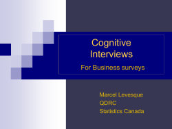 Cognitive interviews