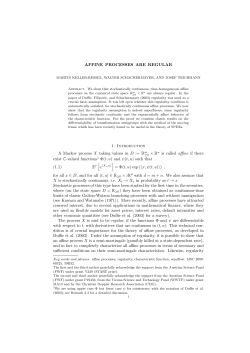 AFFINE PROCESSES ARE REGULAR 1. Introduction A Markov