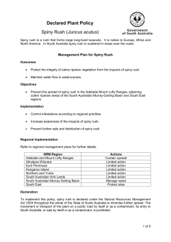 Proclaimed Plant Policy