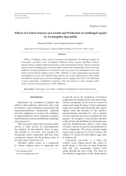 Effects of Carbon Sources on Growth and Production of Antifungal