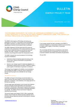 Energy Project Team Bulletin No. 1