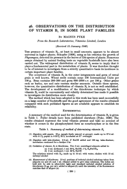 46. observations on the distribution of vitamin b1 in some plant families