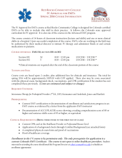 Dear Prospective EMT-Basic Student