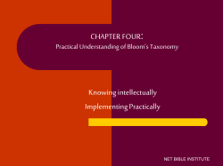 CHAPTER FOUR: Practical Understanding of Bloom`s Taxonomy