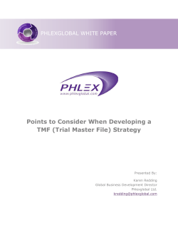 Points to Consider When Developing a TMF (Trial