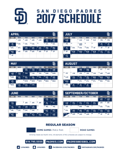 2017 schedule - San Diego Padres