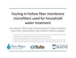 Fouling in hollow fiber membrane microfilters used for household