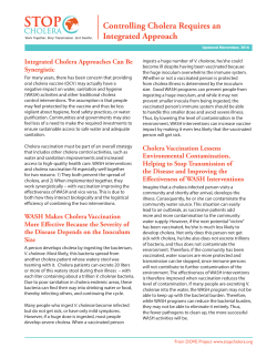 Controlling Cholera Requires an Integrated Approach