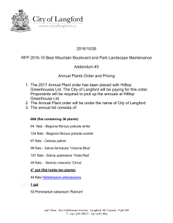 Addendum 3 - Annual Plants Order and Pricing