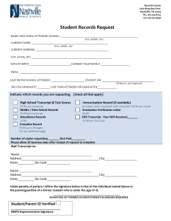 Student Records Request Form - Metro Nashville Public Schools