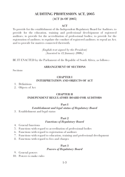 auditing profession act, 2005