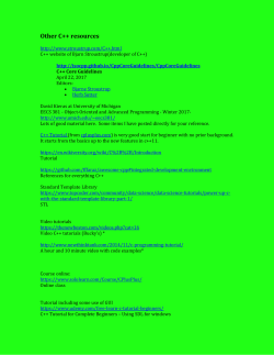 C++ Tutorial (from cplusplus.com)