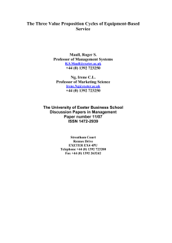 The Three Value Proposition Cycles of Equipment