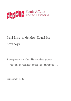 Building a Gender Equality Strategy