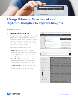 7 Ways iManage Taps Into AI and Big Data Analytics to Improve