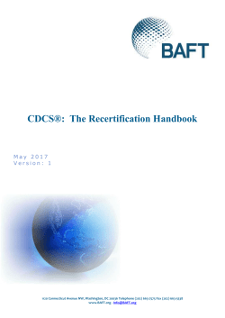 CDCS&reg; Recertification Handbook &ndash; 2017