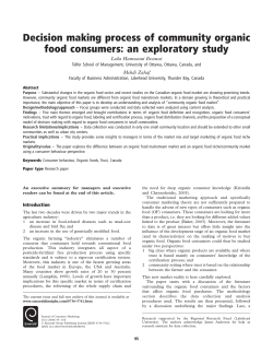 Decision making process of community organic food consumers: An