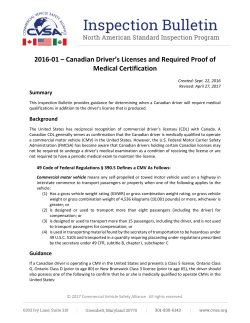 Canadian Driver`s Licenses and Required Proof of Medical