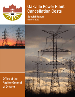 Oakville Power Plant Cancellation Costs