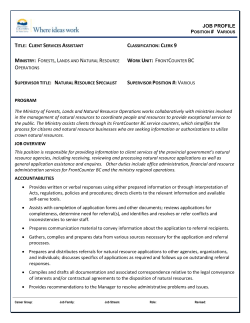 job profile - BC Public Service