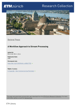 A Workflow Approach to Stream Processing - ETH E