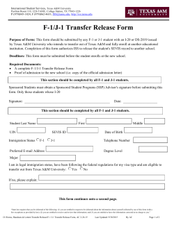F-1/J-1 Transfer Release Form - International Student Services