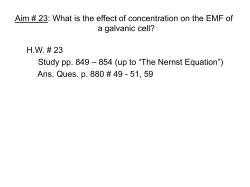 Aim # 22: What is the effect of concentration on the EMF of