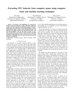 Extracting NPC behavior from computer games using computer