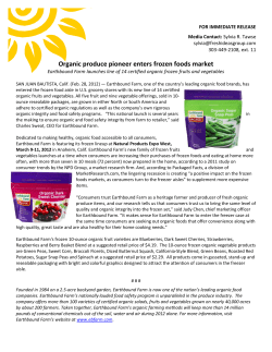 Organic produce pioneer enters frozen foods market