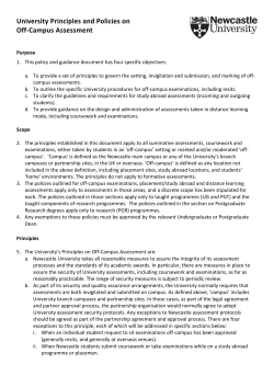 University Principles and Policies on Off