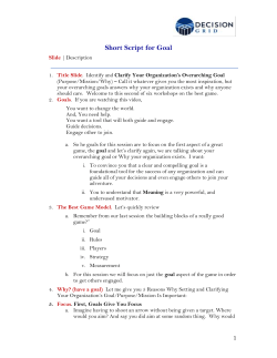 Identify and Clarify Your Organizations Overarching