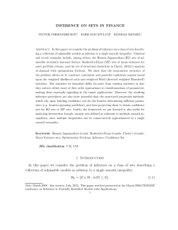 INFERENCE ON SETS IN FINANCE 1. Introduction In this paper we