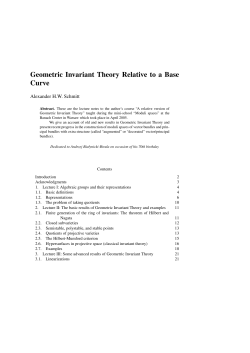 Geometric Invariant Theory Relative to a Base Curve
