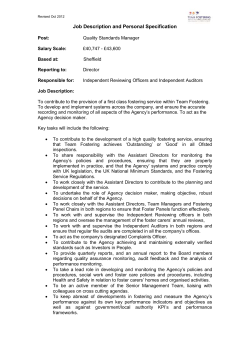 Job Description and Personal Specification