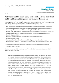 Nutritional and Chemical Composition and Antiviral Activity