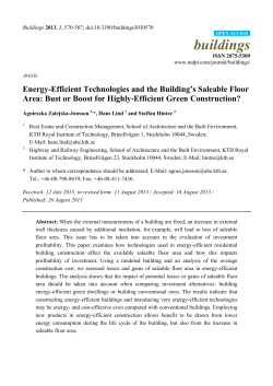 Energy-Efficient Technologies and the Building`s Saleable