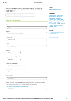 Review of the Working Time Directive (Directive 2003/88/EC)