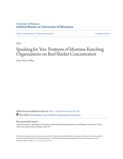 Positions of Montana Ranching Organizations on Beef Market