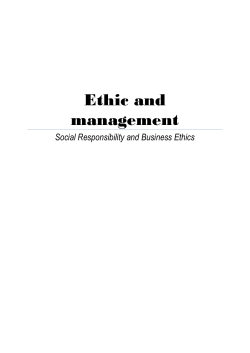 Ethic and management