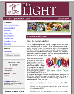 Harbor Light Christian School January 2017 Important Dates at a