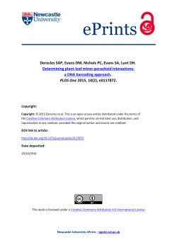 Determining Plant &ndash; Leaf Miner &ndash; Parasitoid Interactions: A DNA