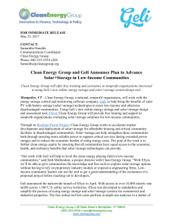 Clean Energy Group and Geli Announce Plan to Advance Solar+