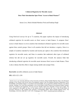 Collateral Registries for Movable Assets