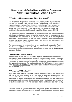 AQIS Plant Introduction Forms - Department of Agriculture and Water